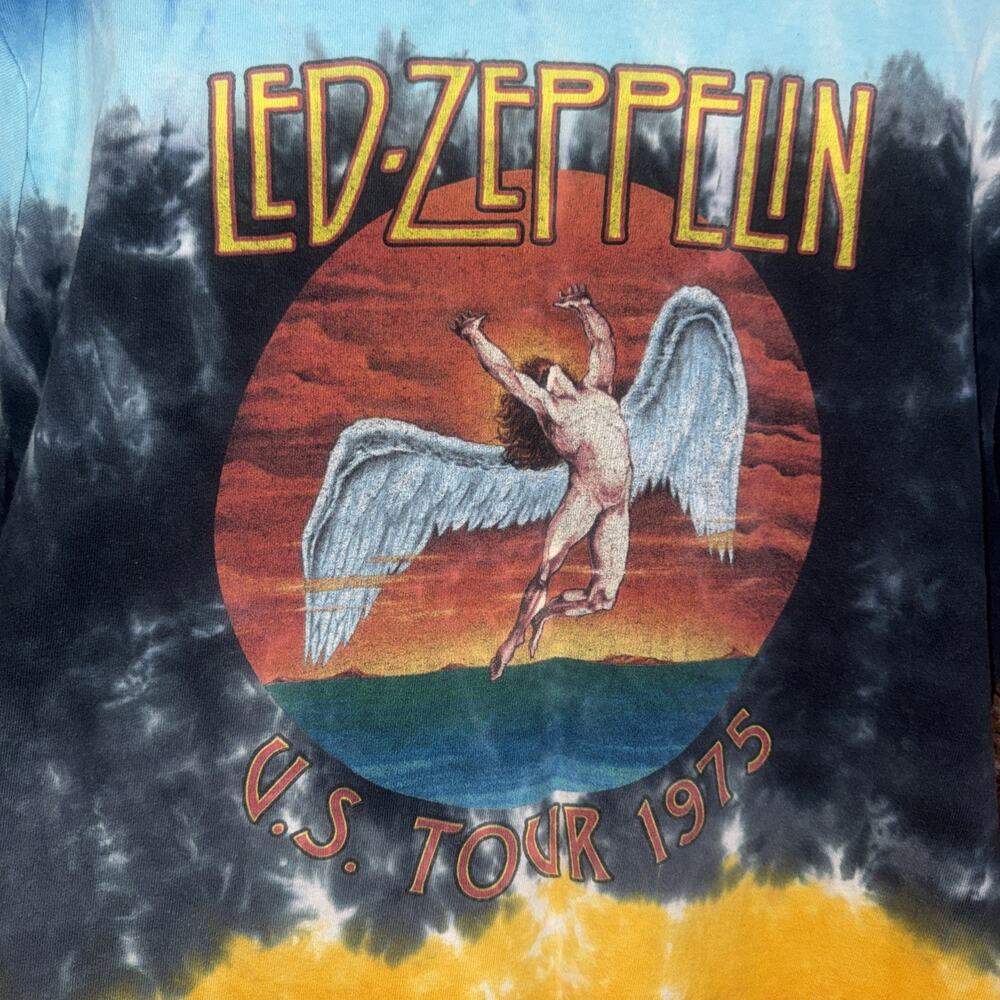 LED ZEPPELIN- ICARUS US TOUR 1975-TIE DYE T-SHIRT Large